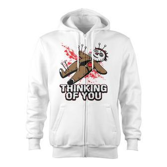 Valentines Day Voodoo Doll Thinking Of You Zip Up Hoodie - Monsterry UK