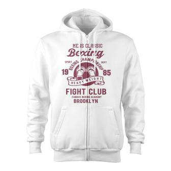 Vintage Style Boxing T Boxing Gloves Graphics Zip Up Hoodie - Monsterry CA