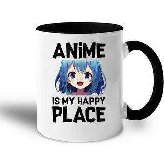 Anime Is My Happy Place Manga Diseño Gráfico Japonés Sin Mangas Accent Mug - Regaloses