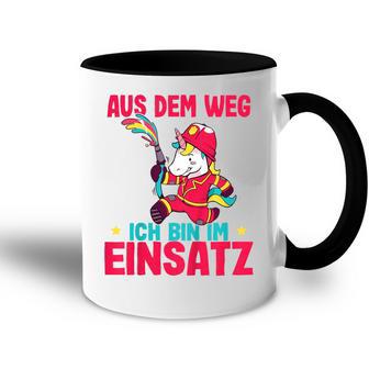 Children's Aus Dem Weg Bin Im Einsatz Fire Engine Unicorn Fire Brigade Tasse Zweifarbig - Geschenkecke