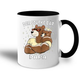 Der Starke Bär Papaatertag Männertag Bärater Papa Raglan Tasse Zweifarbig - Geschenkecke