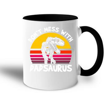 Don't Mess With Dadsaurus Für Papaateratertag Tasse Zweifarbig - Geschenkecke