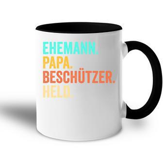 Ehemann Papa Beschützer Heldatertag Tasse Zweifarbig - Geschenkecke