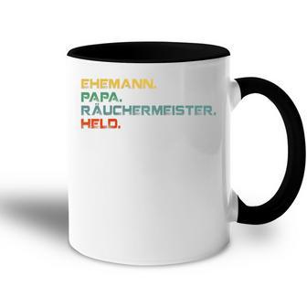 Ehemann Papa Räuchermeister Held Retro Grillmeisterintage Raglan Tasse Zweifarbig - Geschenkecke