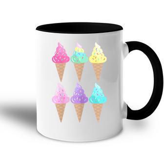 Helado Cono Helado Fiesta Rosa Amarillo Espolvorear Lindo Accent Mug - Regaloses