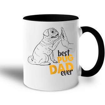 Herren Bester Mops Papa Ever Mops Kleidung Für Männer Mops Papa Raglan Tasse Zweifarbig - Geschenkecke