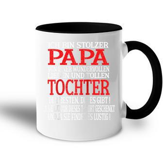 Herren Ich Bin Stolzer Papa Einer Wundervollen Tochter -Atertag Raglan Tasse Zweifarbig - Geschenkecke