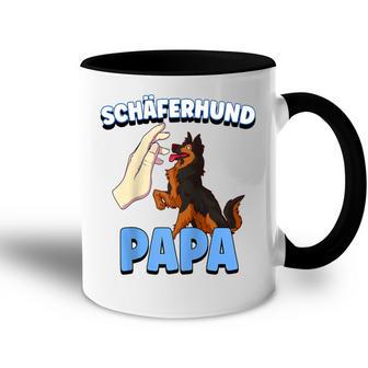 Herren Schäferhund Hund Papa Raglan Tasse Zweifarbig - Geschenkecke