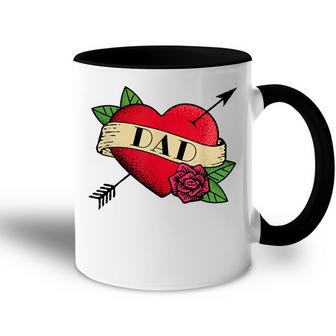 Herz Papa Tattoo Tasse Zweifarbig - Geschenkecke