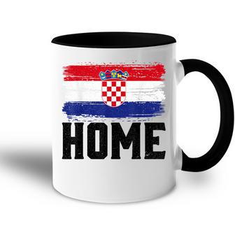 Home Kroatienintage Distressed Weltreisender Tasse Zweifarbig - Geschenkecke