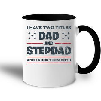 Ich Habe Zwei Titel Papa Und Stiefvater Lustigeatertag Tasse Zweifarbig - Geschenkecke