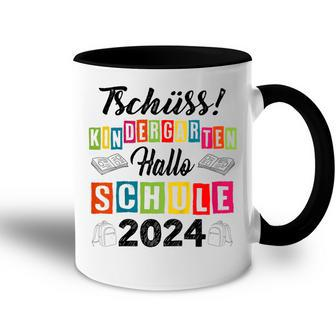 Kinder Tschüss Kindergarten Hallo Schule 2024 Kita Abgänger Tasse Zweifarbig - Seseable