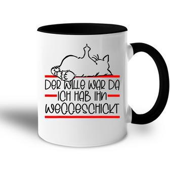 Lazy Cat Saying Der Wille War Da Cat S Tasse Zweifarbig - Geschenkecke