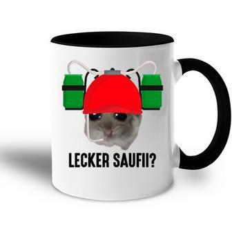 Lecker Saufii Bierchen X Sad Hamster Meme Bier Bierhelm Tasse Zweifarbig - Seseable