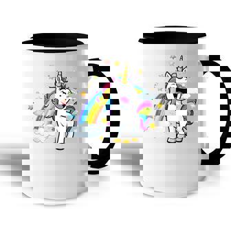 Licorne Arc En Ciel Animaux Magiques Enchanteurs Colorés Accent Mug - Cadeauxyz
