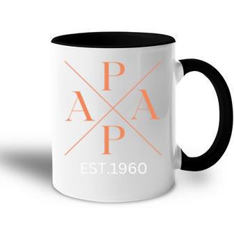 Lustiger Papa Est 1960 Papa Seit 1960 Papa 1960 Tasse Zweifarbig - Geschenkecke