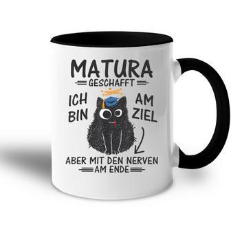Matura Abschluss Katze Matura Abschied Matura Geschafft Tasse Zweifarbig - Seseable