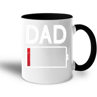 Müderater Schwache Batterie Akku Leer Papa Papiatertag Tasse Zweifarbig - Geschenkecke