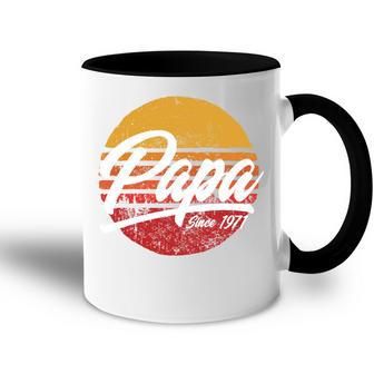 Papa Seit 1971 50 Geburtstag 50 Jahre Als Papa Retro Tasse Zweifarbig - Geschenkecke