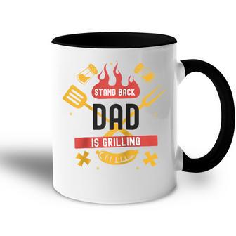 Stand Back Papa Grillt Raglan Tasse Zweifarbig - Geschenkecke