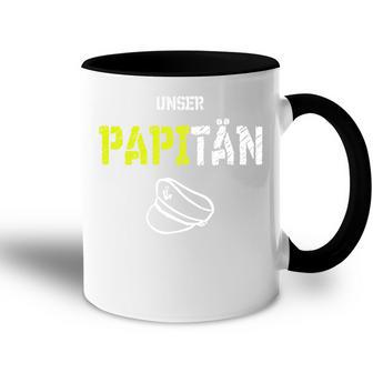 Unser Papitänater Papa Kapitänatertag Seefahrt Humor Tasse Zweifarbig - Geschenkecke