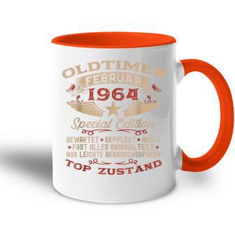 60 Geburtstag Mann Februar Jahrgang 1964 Papa Mann Tasse Zweifarbig - Geschenkecke