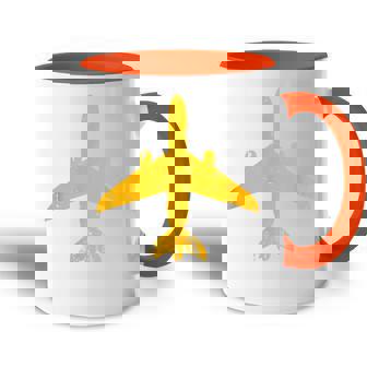 Amarillo Avión Divertido Avión Pilotoolar Regalos Accent Mug - Regaloses