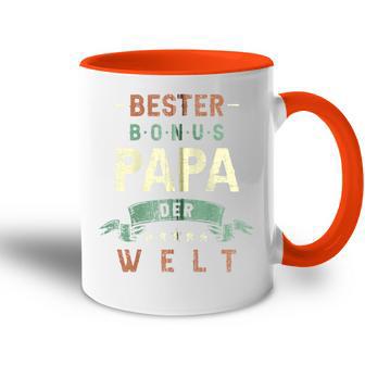 Bester Bonus Papa Der Welt Step Dad Retrointage Look Hooded Jacket Tasse Zweifarbig - Geschenkecke