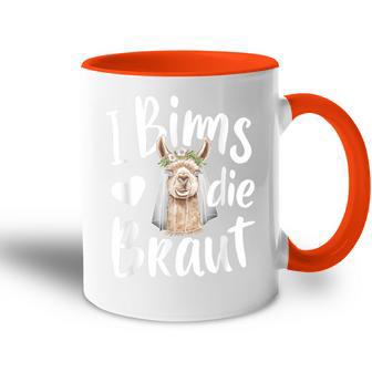 I Bims Die Die Braut Hochzeit Motiv Lama Alpaka Jga Party Tasse Zweifarbig - Seseable