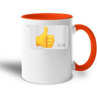 Damen Daumen Hoch X Thumbs Up -Ater Papa Nachricht Dad Message Mit-Ausschnitt Tasse Zweifarbig - Geschenkecke