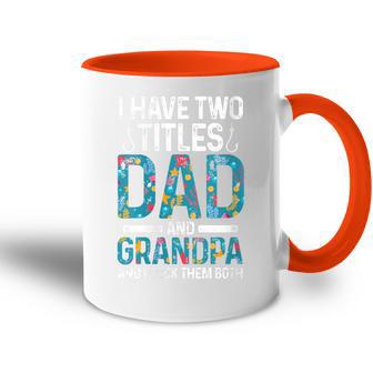 Damen Ich Habe Zwei Titel Papa Und Opa Großvater Mit-Ausschnitt Tasse Zweifarbig - Geschenkecke