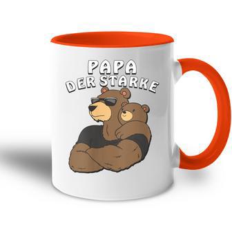 Damen Papa Der Starkeater Familie Bär Papabear Papa Mit-Ausschnitt Tasse Zweifarbig - Geschenkecke