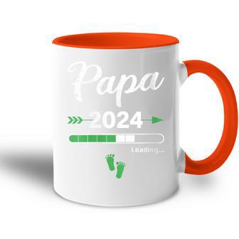 Damen Papa Loading 2024 Werdender Papa Baby Geburt Daddy To Be Mit-Ausschnitt Tasse Zweifarbig - Geschenkecke