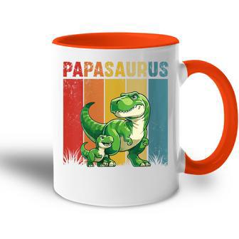 Damen Papasaurusatertag Bester Papa T-Rex Papa Mit-Ausschnitt Tasse Zweifarbig - Geschenkecke