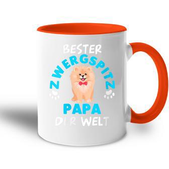 Damen Pomeranian Zwergspitz Papaatertag Papa Mit-Ausschnitt Tasse Zweifarbig - Geschenkecke