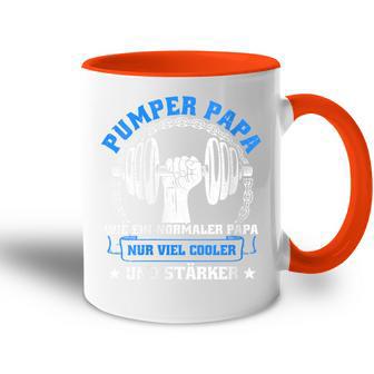 Damen Pumper Papa Bodybuilder Kraftsport Gym Lustiges Bodybuilding Mit-Ausschnitt Tasse Zweifarbig - Geschenkecke