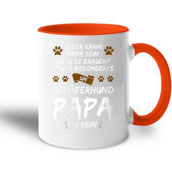 Damen Schäferhund Papa Zu Sein Schäferhund Papa Mit-Ausschnitt Tasse Zweifarbig - Geschenkecke