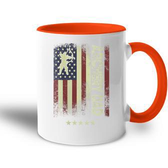 Damen Usa Amerikanische Flagge – Bogenschießen Papa Mit-Ausschnitt Tasse Zweifarbig - Geschenkecke