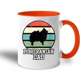 Damen Zwergspitz Papa I Retro Zwergspitz Mit-Ausschnitt Tasse Zweifarbig - Geschenkecke