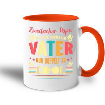 Double Father Hoch 2 Papaon Zwei Kinder Double Papa Tasse Zweifarbig - Geschenkecke