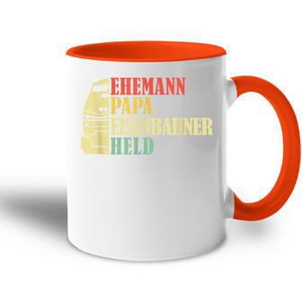 Ehemann Papa Eisenbahner Heldater Tasse Zweifarbig - Geschenkecke