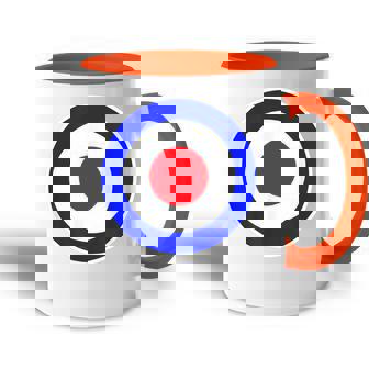 Estilo Retro Diseño De Círculos Rojo Blanco Azul Y Blanco Accent Mug - Regaloses