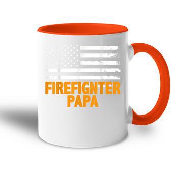 Feuerwehrmann Papa Amerikanische Flaggeatertag Tasse Zweifarbig - Geschenkecke