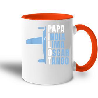 Herren Papa Pilot Phonetisches Alphabet Für Papa Pilotenater Flieger Tasse Zweifarbig - Geschenkecke