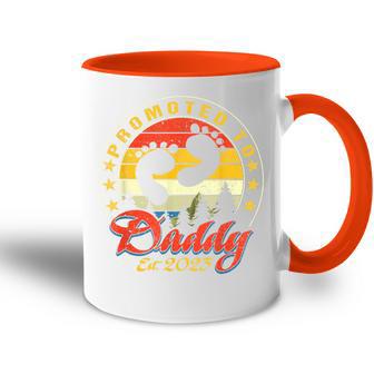 Herrenintage Werdende Papa Geschenk Promoted To Daddy Est 2023 Tasse Zweifarbig - Geschenkecke