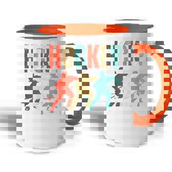 Jugador De Hockey Sobre Hielo Para Niños Retro Accent Mug - Regaloses