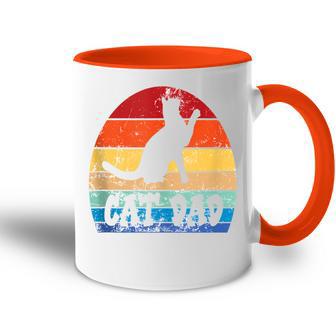 Katze Papaintage Retro Sonnenuntergang Katze Papa Kätzchen Haustier Lustig Tasse Zweifarbig - Geschenkecke