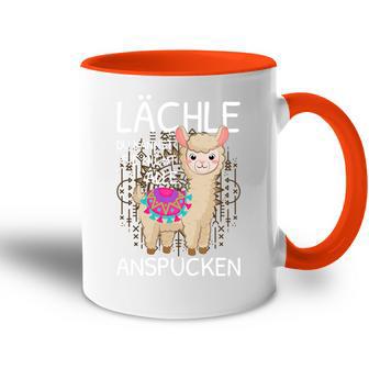 Lama Spruch Alpaka Lächle Du Kannst Sie Nicht Anspucken Lama Tasse Zweifarbig - Geschenkecke