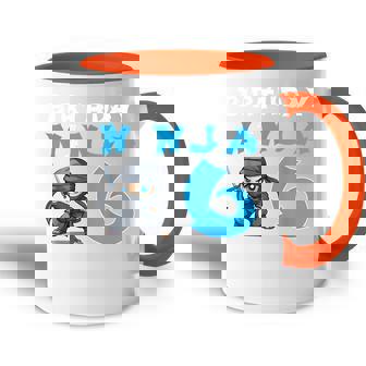 Little Ninja Fête D'anniversaire Pour Enfant 6 Ans Ninja Accent Mug - Cadeauxyz