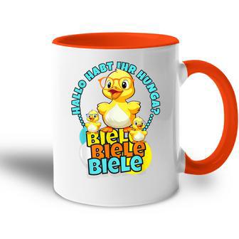 Lustige Enten Hallo Habt Ihr Hunger Biele Biele Biele Tasse Zweifarbig - Geschenkecke